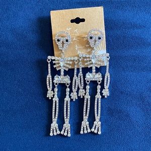 Rhinestone skeleton earrings